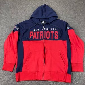 New England Patriot Hands High FullZip Embroidered Hoodie Sweatshirt Men’s Sz XL